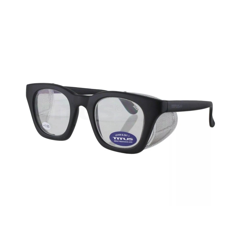 Titus Retro Safety Readers Cheaters Glasses Side Shields ANSI Z87