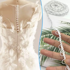 DHER Wedding Elastic Band 10 Feet Buttonhole Elastic Cord Women Collar Stretch Buckle Lace Stretch Buttonhole Ornament Wedding Stretch Buttonhole Sewing Ornament Stretch Band (#2)