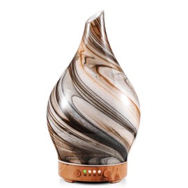 Porseme 100ml Glass Essential Oil Diffuser Aromatherapy Ultrasonic Cool Mist Humidifier 4 Running Hours Waterless Auto-Off Air Diffusers for Sleeping,Yoga,Office Working Spa and Rest (Deep Desert)