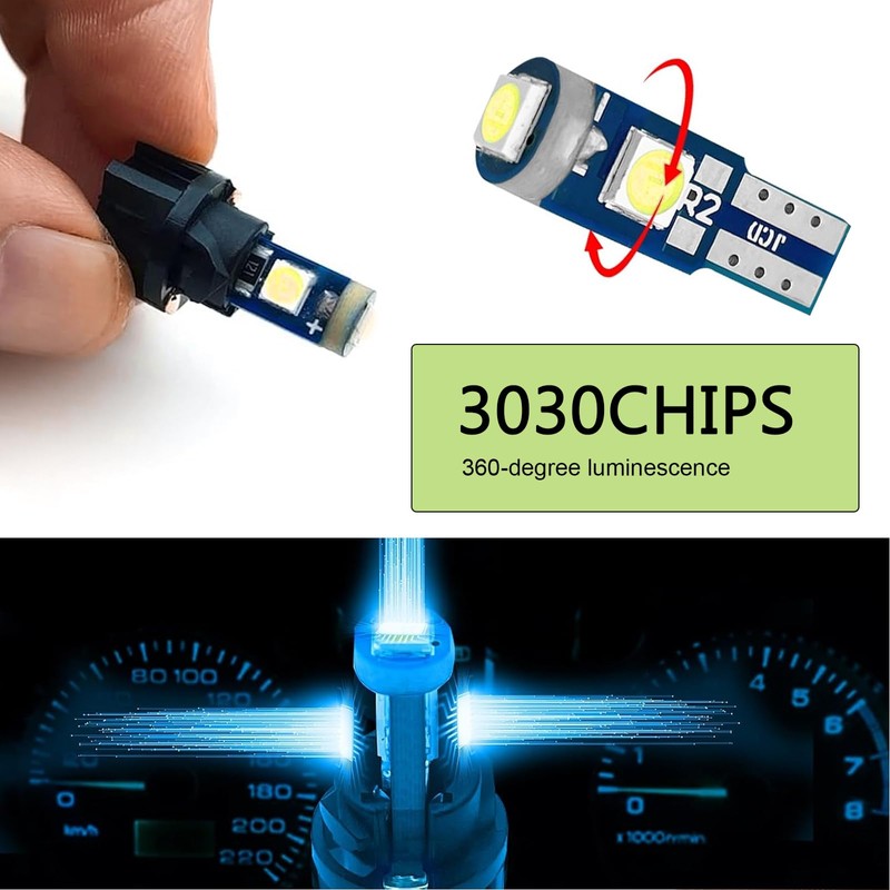 winterrock 20PCS 74 LED Bulb Dash Lights Super Bright, T5
