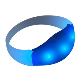 Blue Light Up Stretch Bracelet with Steady Illumination LED Lights (Set of 12)