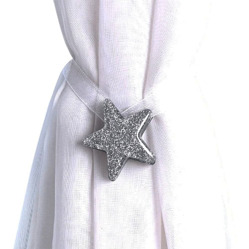 ANCLLO One Pair Star Magnetic Curtain Buckle Silk Holder Tiebacks