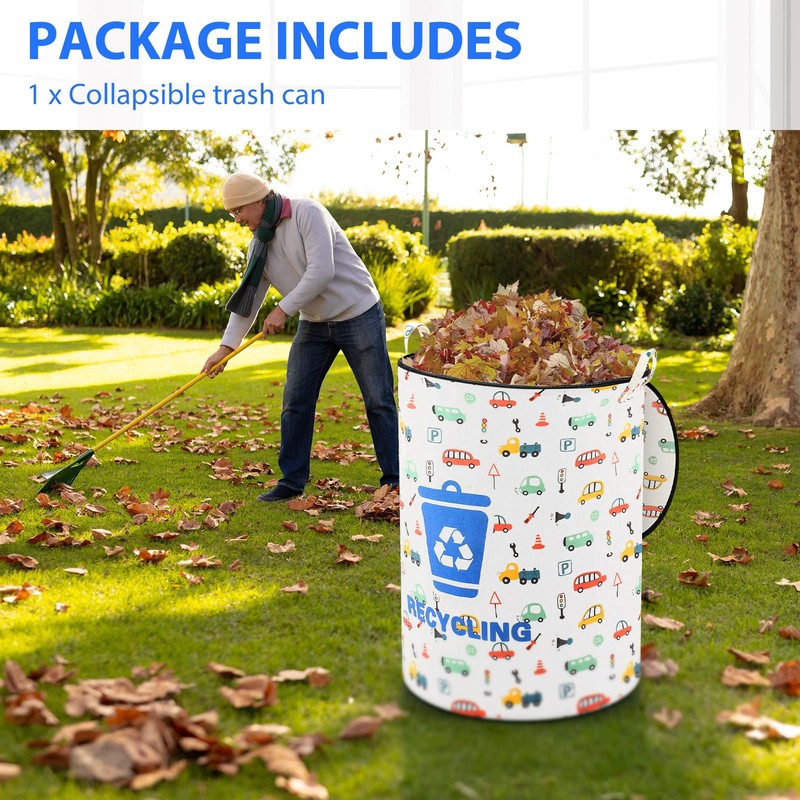 Jingmore 30 Gallon Collapsible Pop up Trash Can with Zippered