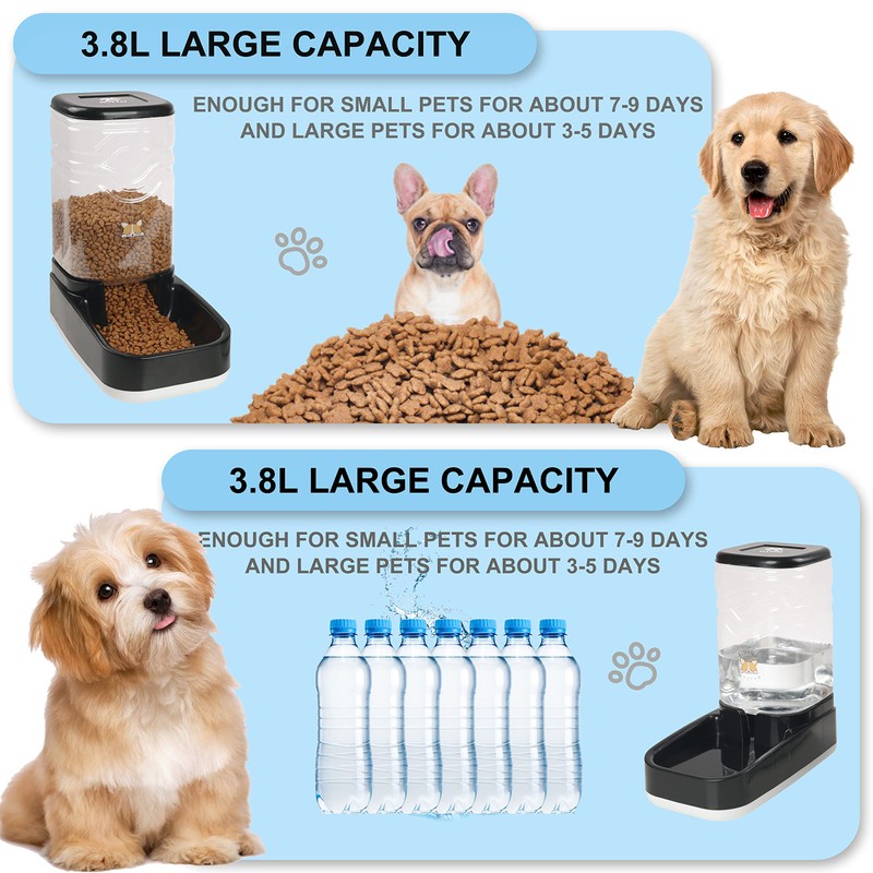Elevon Automatic Cat Feeder, Gravity Food and Water Dispenser Bowl