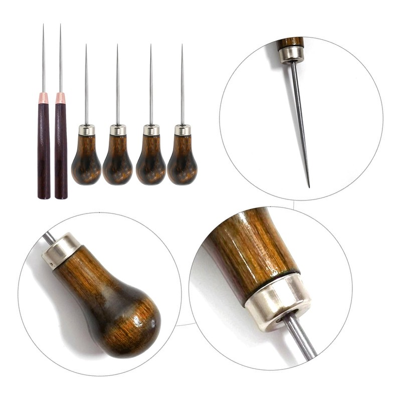 6 Pieces of Punching Awls, Slender Mahogany Awls, Gourd Awls,