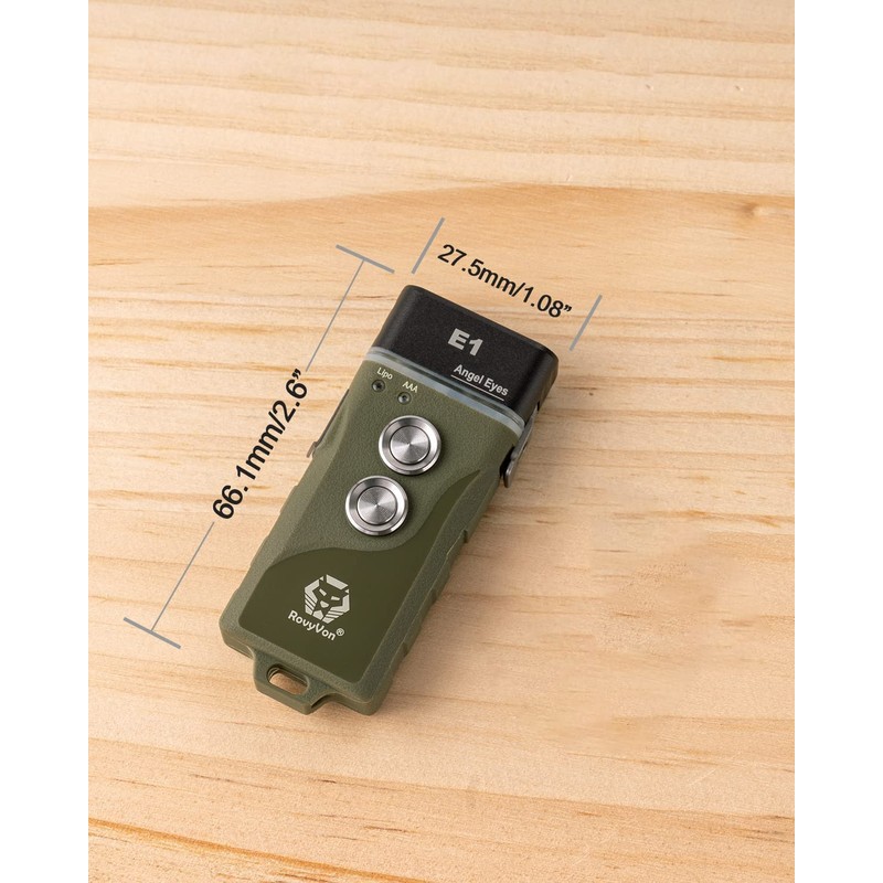 RovyVon E1 Hybrid Battery EDC Flashlight, Max 700 Lumen with