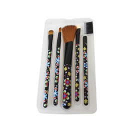 Indigo Soul Eyebrow Brush - Duo Eye Brow Spoolie - Angled Eyeshadow Eyeliner - Precision Flat Definer Small Shader - Premium Quality 5 Piece Set - Gel Powder Make Up Wax Pomade Makeup Brush