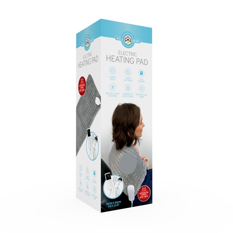Well Being Electric Heat Pad Variable Temperature Microfibre Plush Therapy