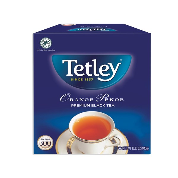 Tetley Tea, Orange Pekoe, Food Service Size 300Count 945g Tea Bags