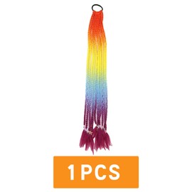Braiding Hair Extension Plait Hair Extensions Red Yellow and Green Fashion Braid Hairpieces for Women Colourful Synthetic Ponytail Extensions 3021