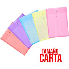Lecute 12 Carpetas Archivos Folder Tamaño Carta Funda Sobre Plastico Carpeta Portafolio Colores Oficina Escolar Documentos Organizador Protector Archivero