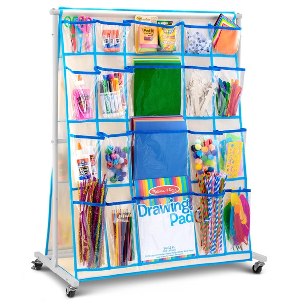 Craft Rolling Cart with Wheels - 40 Storage Pockets -