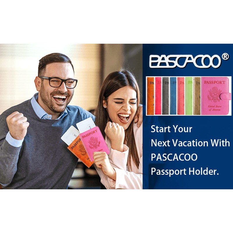 Funda para pasaporte con bloqueo RFID, funda de piel para