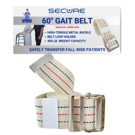 Secure Safety Solutions 4-Pack Gait Belt for Seniors, 60 Inch, Metal Buckle - Medical Transfer Strap, Standing Assist, Elderly Patient Walking Safety Aid, Caregiver, Nurse, Physical Therapy, OT
