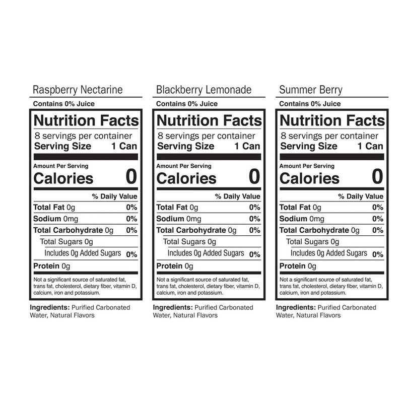 Waterloo Sparkling Water Variety Pack 24 Pack Raspberry Nectarine -