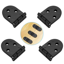 12PCS Folding Flip Top Hinge, 180 Degree Stainless Steel Hinges, Round Edge Furniture Hinge, Folding Table Butler Tray Backflap Hinges (Black)