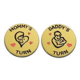 New Dad Mom Gifts Funny Decision Making Coin, New Baby Gift for Parent Mummy Daddy Pregnancy Women First Time to be Moms Dads Mother's Day Father's Day Gifts Double Sided