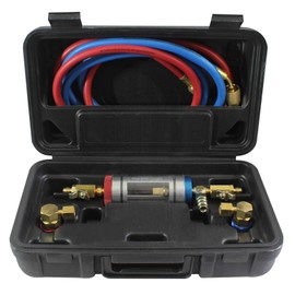 Mastercool 53376 R134a Visual Inspection Sight Glass with R134a Quick Couplers, Red/Blue, Extra Large