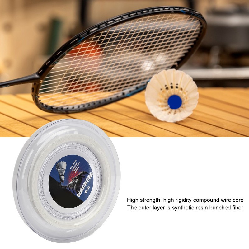 POWERTI Badminton Racquet String High Elasticity Wear Resistant Resin Fibre