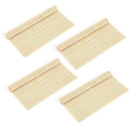 4Pcs Sushi Mat, Bamboo Sushi Rolling Mat DIY Sushi Roller Mold Maker Helper for Beginner(23 x 24cm)