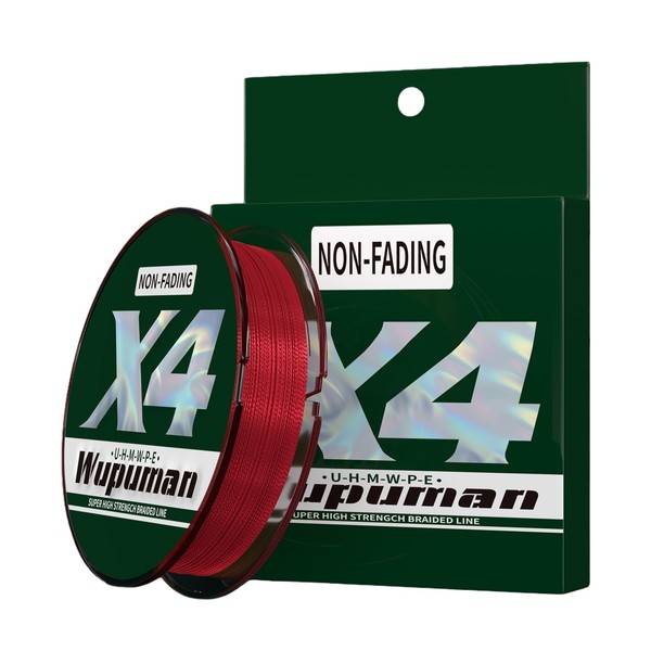 WUPUMAN PE Fishing Line, 4 Braided, No Fading, (150M, 300M,