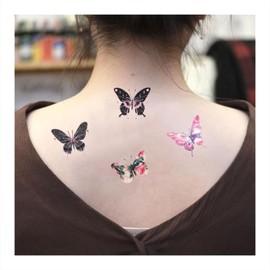 Womaha 30 Temporary Butterfly Tattoos for Women Girls Small Tattoo Face Stickers No Need to Cut or Tear