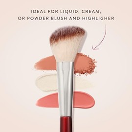 BK BEAUTY 112 PINCEL DE ÁNGULO PEQUEÑO PARA EL ROSTRO – Pincel de ángulo preciso para un rubor suave y natural, ideal para aplicar rubor en rostros pe