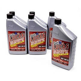 Lucas Oil 10710 High Performance Semi-Synthetic SAE 10W-40 Motorcycle Oil - (Pack of 6)