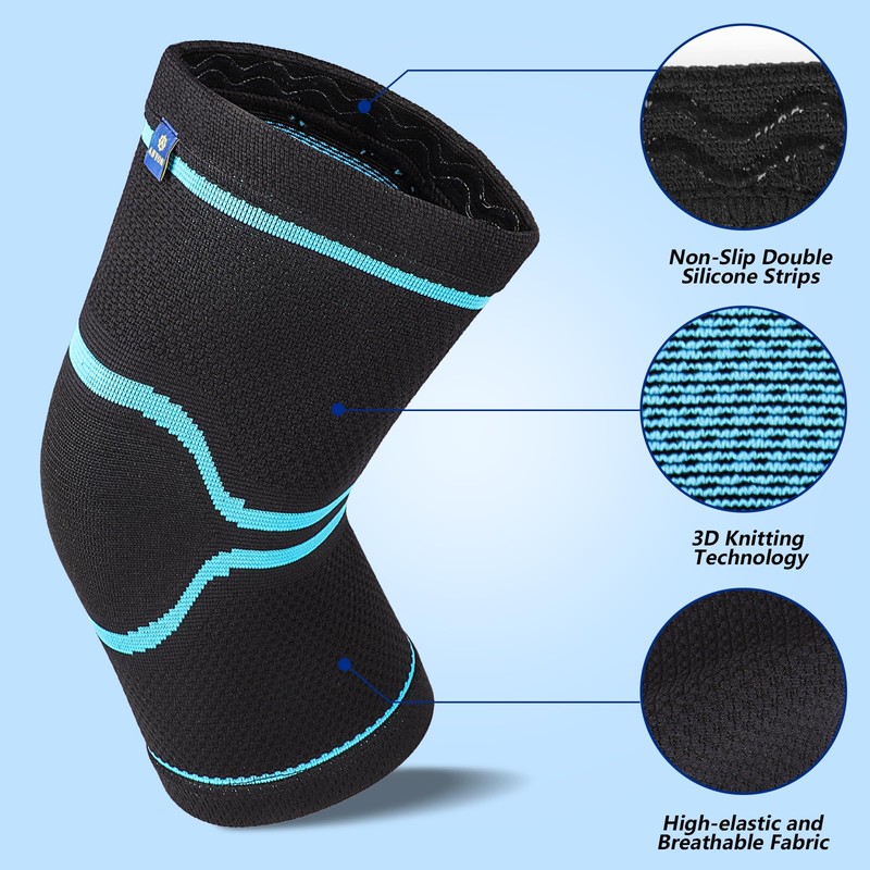 ABYON Knee Support for Men Women, Pack of 2 Compression