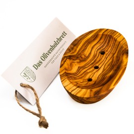 das Olivenholzbrett Olive Wood Soap Dish, Oval 11.5 cm, Handmade, Natural, Brown