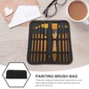 Operitacx Artist Paint Brush Holder Canvas Roll Up Case Bag