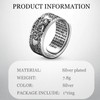 GAUEIOUR Feng Shui Ring Silver,Pixiu Lucky Silver Jewelry,Mani Mantra Protection