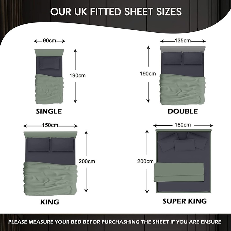 Allure Bedding 16 Inches 40 CM Extra Deep Fitted Sheets