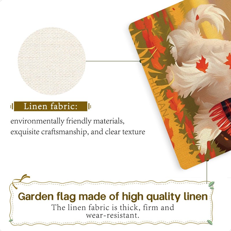 Hello Fall Garden Flag 12x18 Double Sided, Maltese-Dog Garden Flag