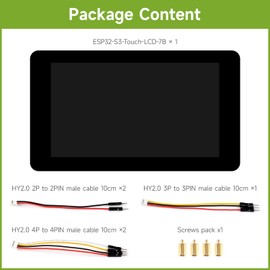 Waveshare ESP32-S3 Display 7 Inch LCD Development Board, 1024 x 600 Resolution, 32-bit LX7 Dual-Core Processor 240MHz, Wi-Fi & Bluetooth Support, Onboard Antenna, with Touch