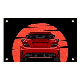 LUIVU 3x5 Feet Car Flag with Four Brass Grommets - Vintage JDM GTR Fans Wall Tapestry Huge Garage - Cool Polyester Racing Flag Banner For Outside on Inside Home Decoration