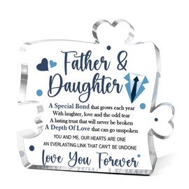 Dad Gifts from Daughter,Gifts for Dads Fathers Day Birthday Christmas,Unique Father Gift Ideas,Father & Daughter Acrylic Puzzle Piece Plaque thank you for being Decor