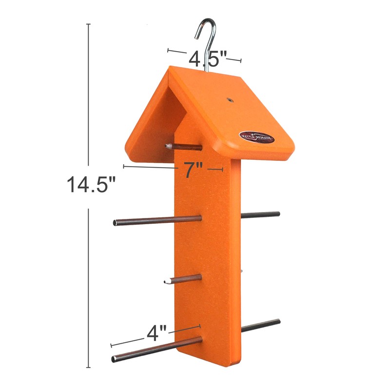 Kettle Moraine Recycled Double Oriole Orange Fruit Feeder