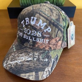 Mossy Oak TRUMP 2028 NO BULLSHIT MOSSY OAK CAMO Cap Hat Embroidered