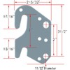 CAFORO Universal Wood Bed Rail Hook Plates - Set of