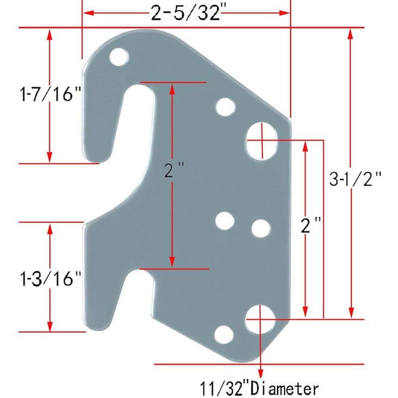 CAFORO Universal Wood Bed Rail Hook Plates - Set of