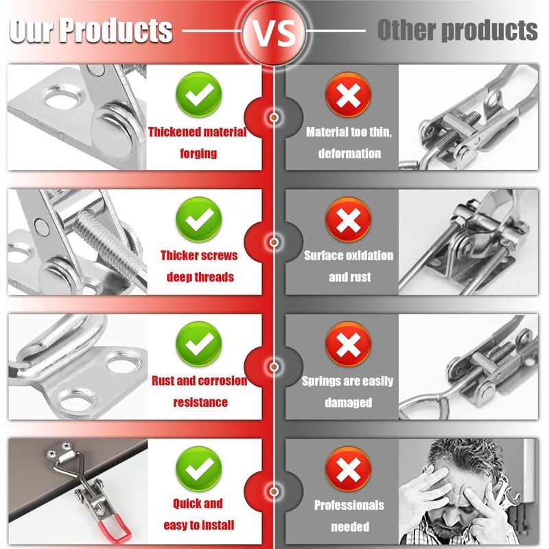 Toggle Latch Clamp 4001, 6 Pack Adjustable Toggle Clamp Latch,