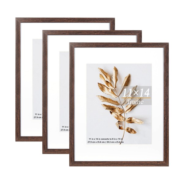 Hogaryo 11x14 Picture Frame Brown 3 Pcs in 1 set