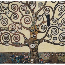 C Charlotte Home Furnishings Inc Lebensbaum Tree Belgian Cushion Cover | Pure Cotton Decorative Cushion Case | Cushion Cover for Indoor Use | 17x17 Inch Cushion Cover for Living Room I By Gustav Klimt