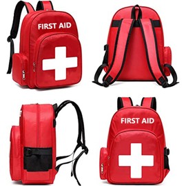 Gatycallaty First Aid Bag Empty Backpack Emergency Bags First Responder Trauma Treatment with 13 Pockets for Outdoor Hiking Travel Field Trips Camping Road Trip Essentials (Red)
