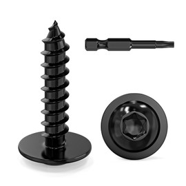 Valorada 50Pcs 4.2 x 16mm Wood Screws Truss Head Stainelss Steel 304 Black Self Tapping Screws for Metal