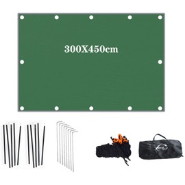 Wind Tour Portable Multifunctional Outdoor Camping Traveling Awning Backpacking Tarp Sunshade Lightweight UV Protection and PU 3000mm Waterproof Rain Fly Tarp Shelter (118 * 177 inches)