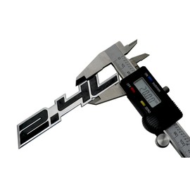 ERPART 2.4L Liter Embossed Black on Highly Polished Silver Real Aluminum Auto Emblem Badge Nameplate