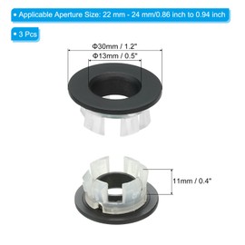 PATIKIL Sink Overflow Ring, 3Pcs Sink Basin Trim Overflow Cover Insert in Hole Round Ring Covers Caps for Kitchen Bathroom, Black