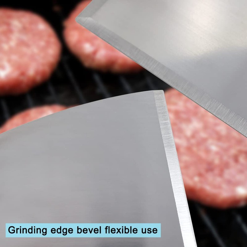 2 PCS Wood Handle Grill Spatula, lyfLux Stainless Steel Large